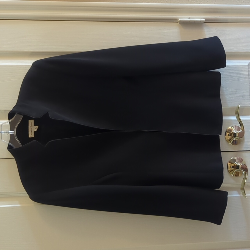 Vintage Black Blazer with Satin Piping